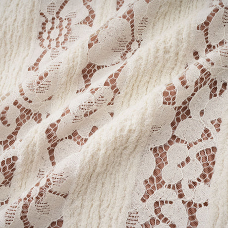 Aurohaya Émeline floral lace train-design maxi dress in Neutrals