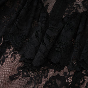 Aurohaya Roxane black floral-lace ruffled maxi dress