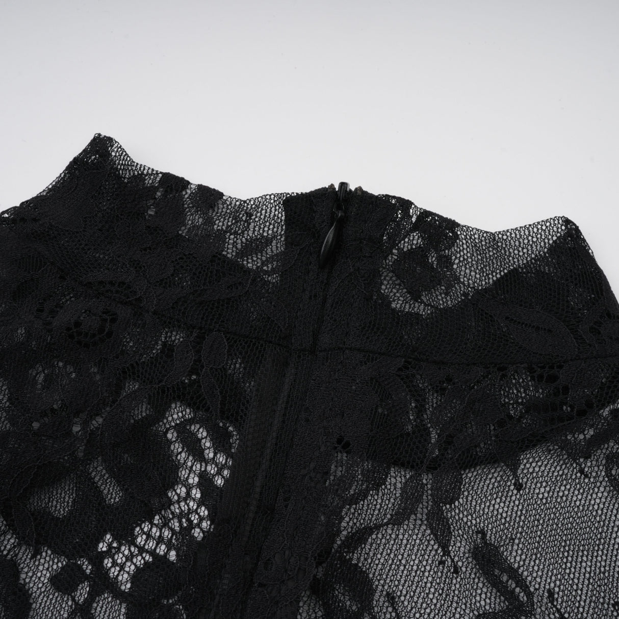 Aurohaya Roxane black floral-lace ruffled maxi dress