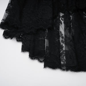 Aurohaya Roxane black floral-lace ruffled maxi dress
