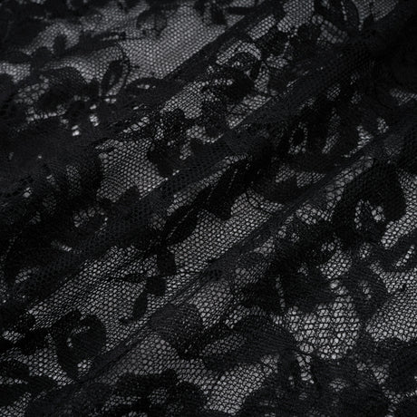 Aurohaya Roxane black floral-lace ruffled maxi dress