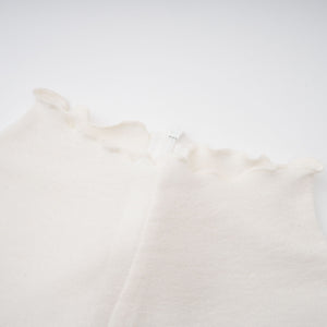 Aurohaya Lark White Tulle Panel Knit Midi Dress