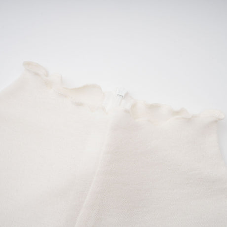 Aurohaya Lark White Tulle Panel Knit Midi Dress