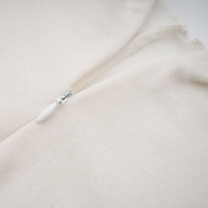 Aurohaya Lark White Tulle Panel Knit Midi Dress