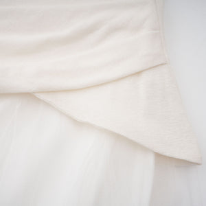 Aurohaya Lark White Tulle Panel Knit Midi Dress
