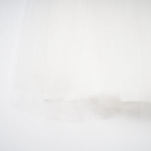Aurohaya Lark White Tulle Panel Knit Midi Dress