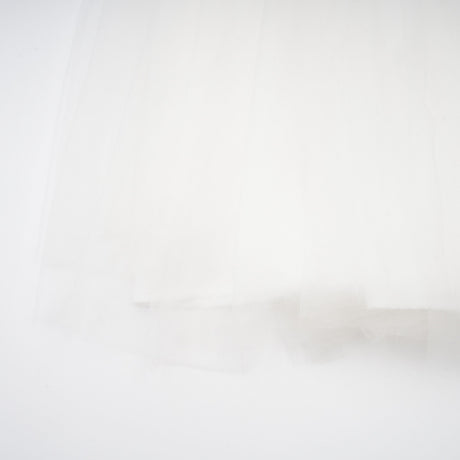 Aurohaya Lark White Tulle Panel Knit Midi Dress