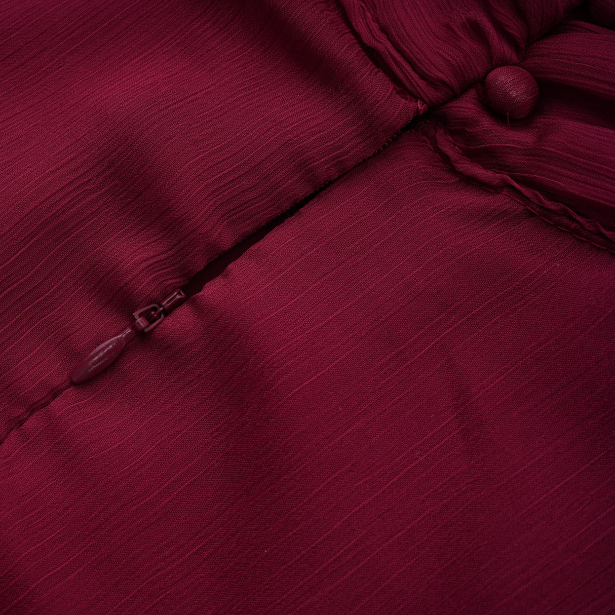 Aurohaya Éléna Burgundy Asymmetrical Ruffled Tulle Mini Dress