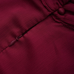 Aurohaya Éléna Burgundy Asymmetrical Ruffled Tulle Mini Dress