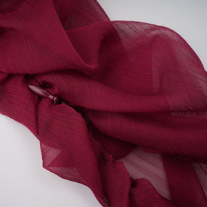 Aurohaya Éléna Burgundy Asymmetrical Ruffled Tulle Mini Dress