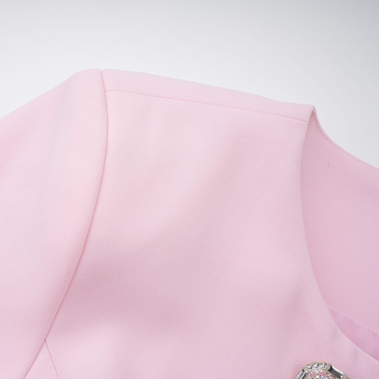 Aurohaya Freja Pink Feather Trim Mini Blazer Dress