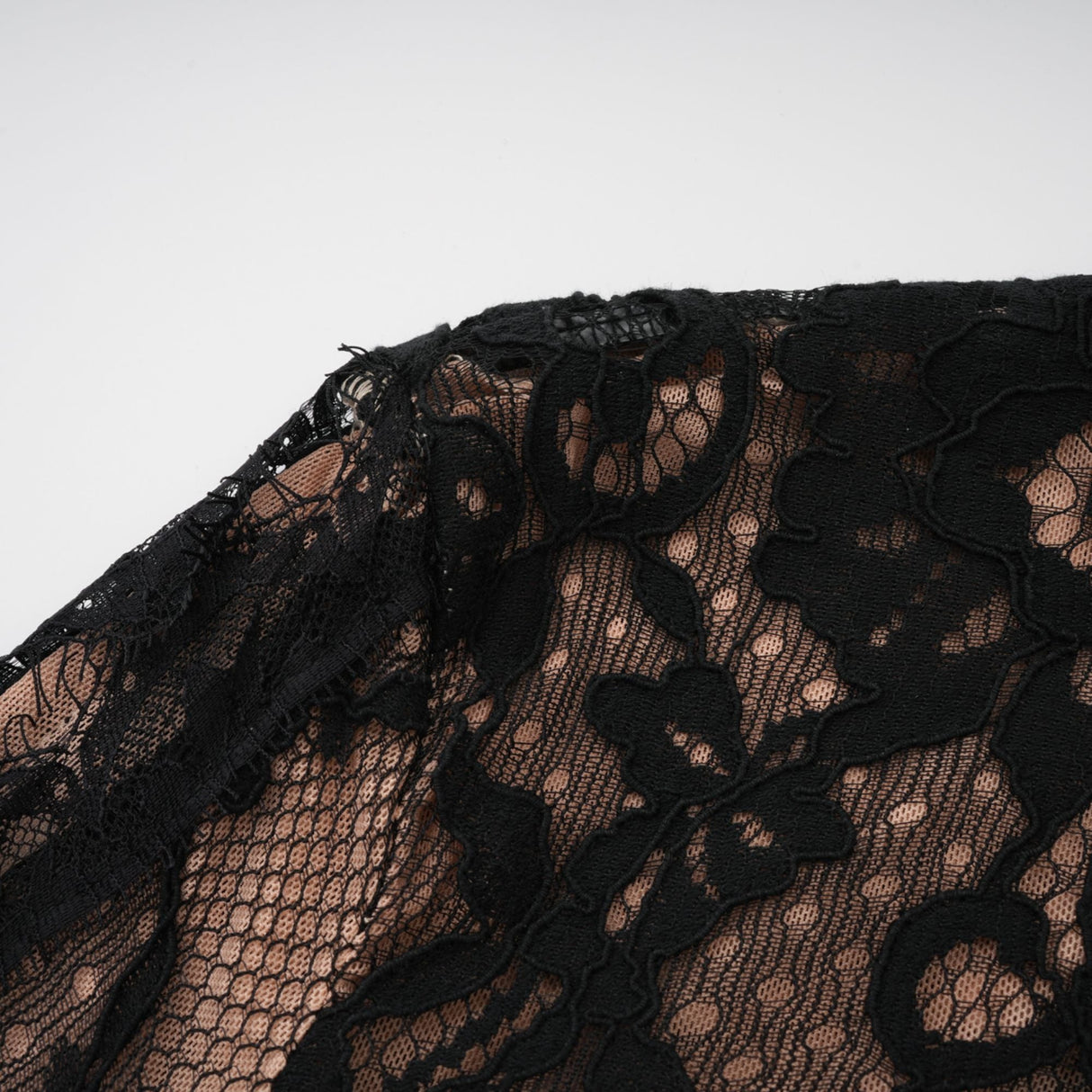 Aurohaya Kenza Black Cut Out Floral Lace Maxi Dress