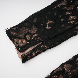 Aurohaya Kenza Black Cut Out Floral Lace Maxi Dress