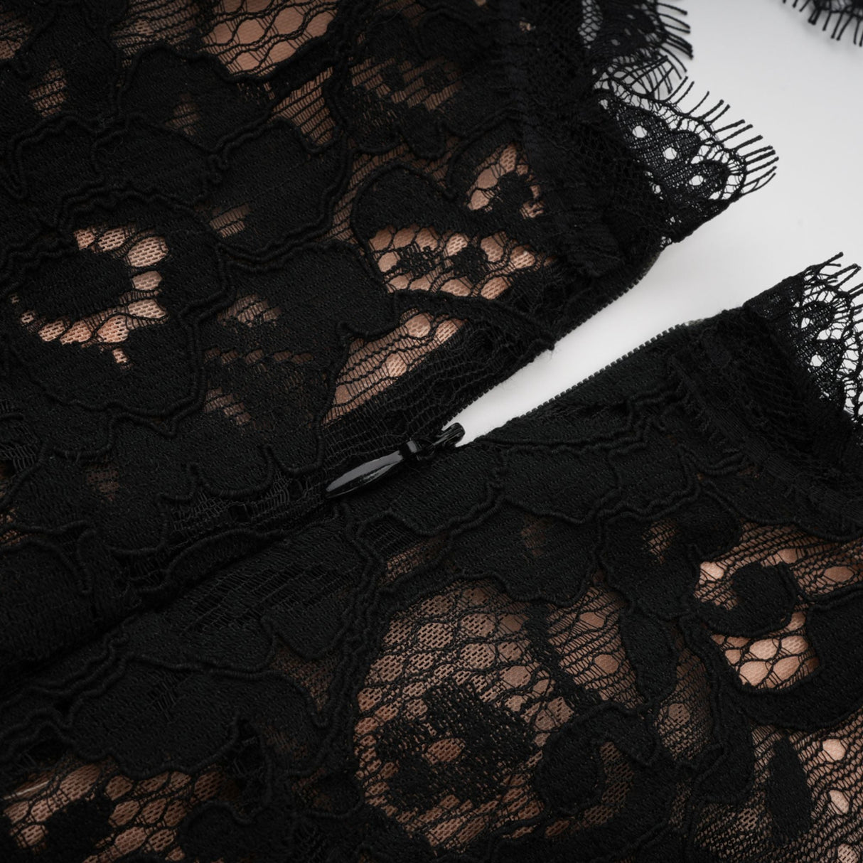 Aurohaya Kenza Black Cut Out Floral Lace Maxi Dress