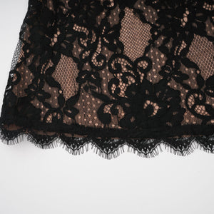 Aurohaya Kenza Black Cut Out Floral Lace Maxi Dress
