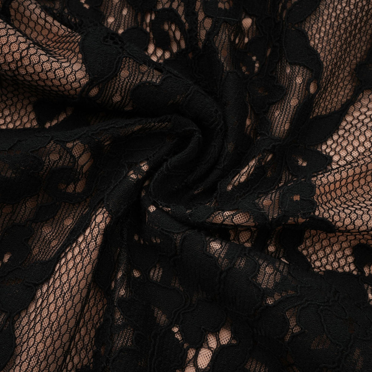 Aurohaya Kenza Black Cut Out Floral Lace Maxi Dress
