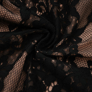 Aurohaya Kenza Black Cut Out Floral Lace Maxi Dress