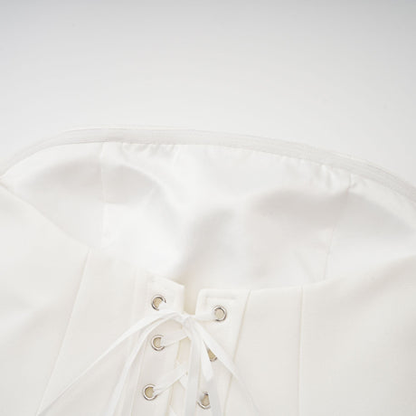 Aurohaya Mélanie White Corset Dress & Mesh Skirt Set