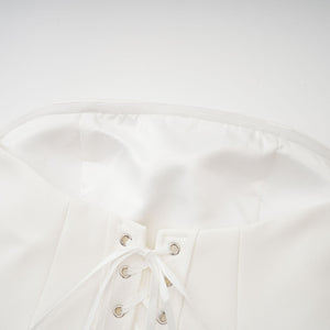 Aurohaya Mélanie White Corset Dress & Mesh Skirt Set