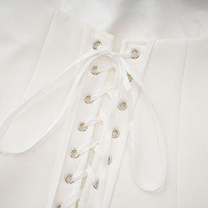 Aurohaya Mélanie White Corset Dress & Mesh Skirt Set