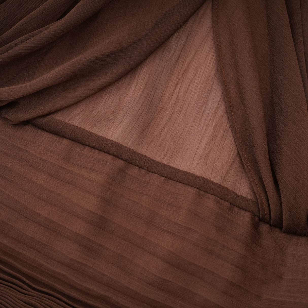 Aurohaya Jade Brown Ruched Tulle Mini Dress