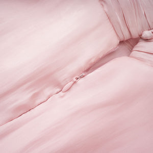 Aurohaya Sarolta Pink Glossy Ruched Maxi Dress