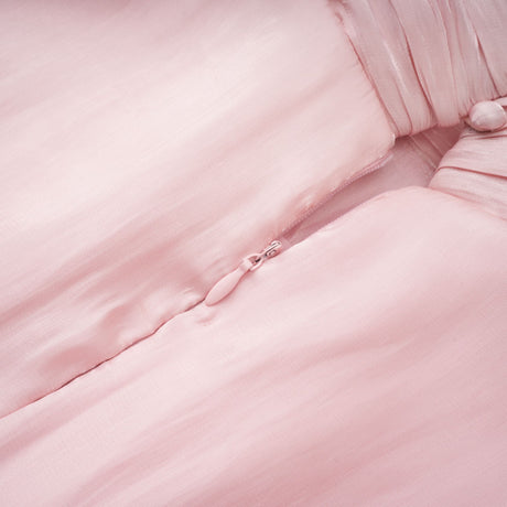 Aurohaya Sarolta Pink Glossy Ruched Maxi Dress