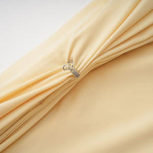 Aurohaya Fenella Yellow Asymmetrical Draped Cape & Dress Matching Set