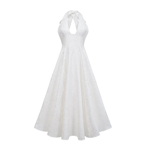 Aurohaya Céline White Glamorous Event Midi Dress