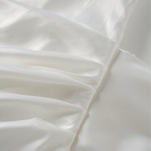 Aurohaya Zenina White Ruched Ribbon Detail Mini Dress