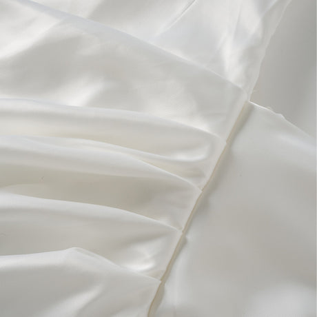 Aurohaya Zenina White Ruched Ribbon Detail Mini Dress