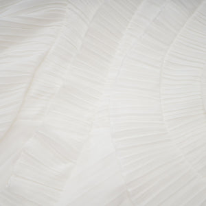 Aurohaya Doux White Ruffled Trim Pleated Midi Dress