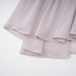 Aurohaya Doux Purple Ruffled Trim Pleated Mini Dress
