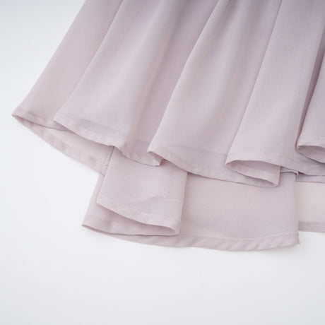 Aurohaya Doux Purple Ruffled Trim Pleated Mini Dress