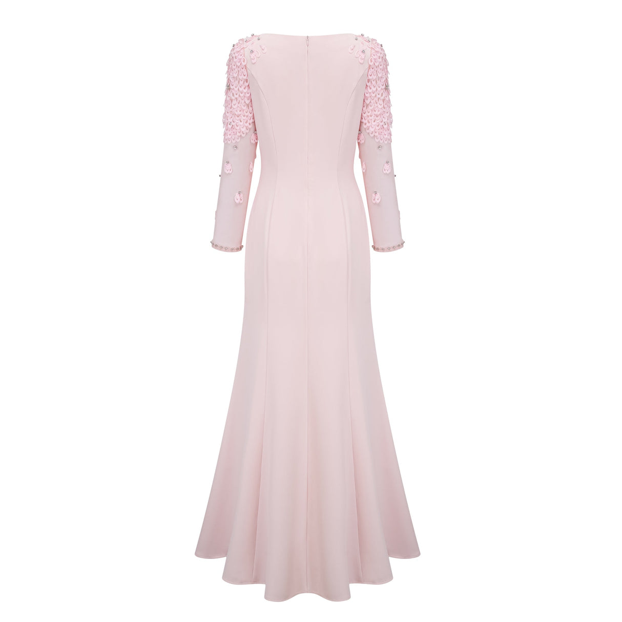 Aurohaya Gunnel Pink Flared Embellished Maxi Gown