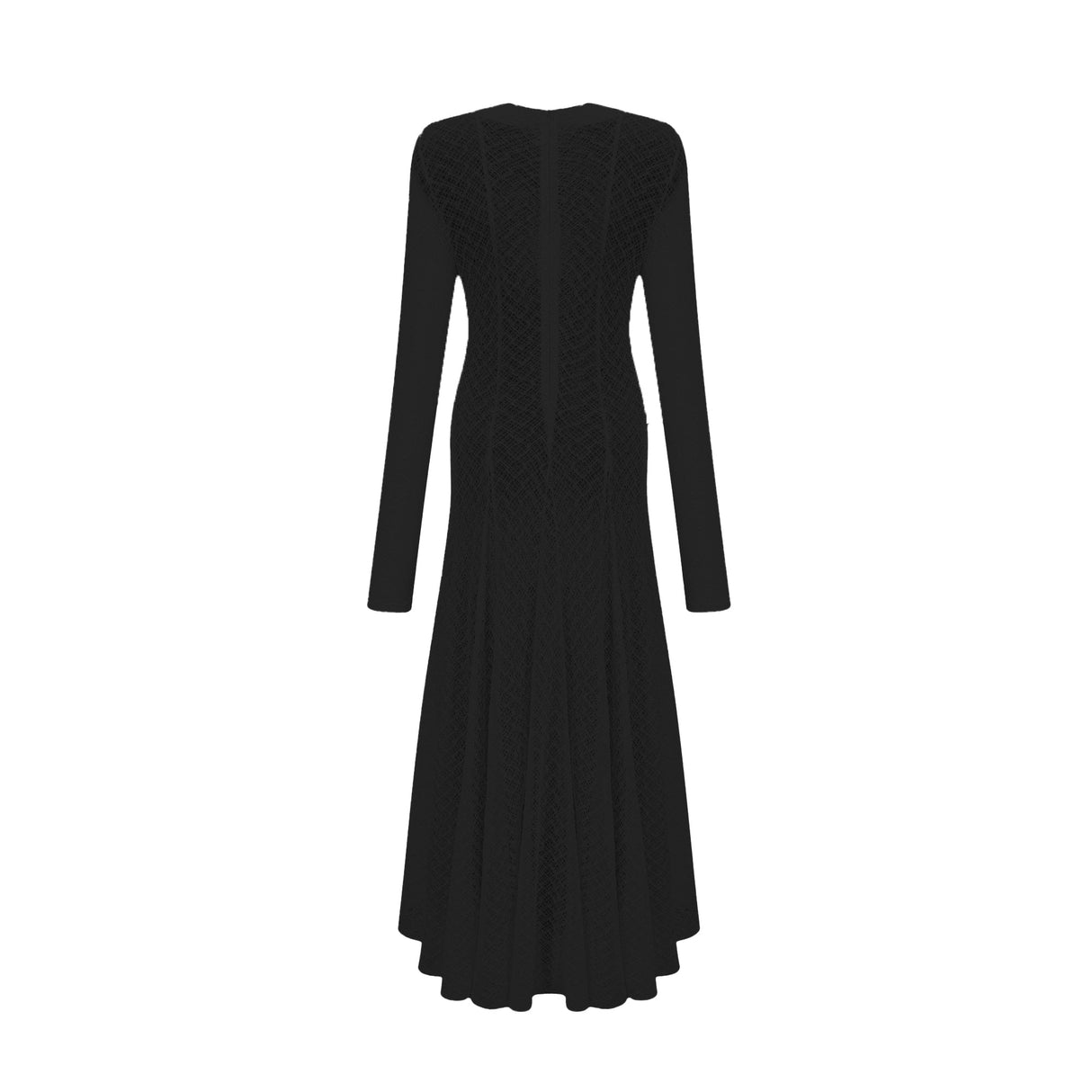 Aurohaya Athena wavy-pattern lace maxi dress in Black