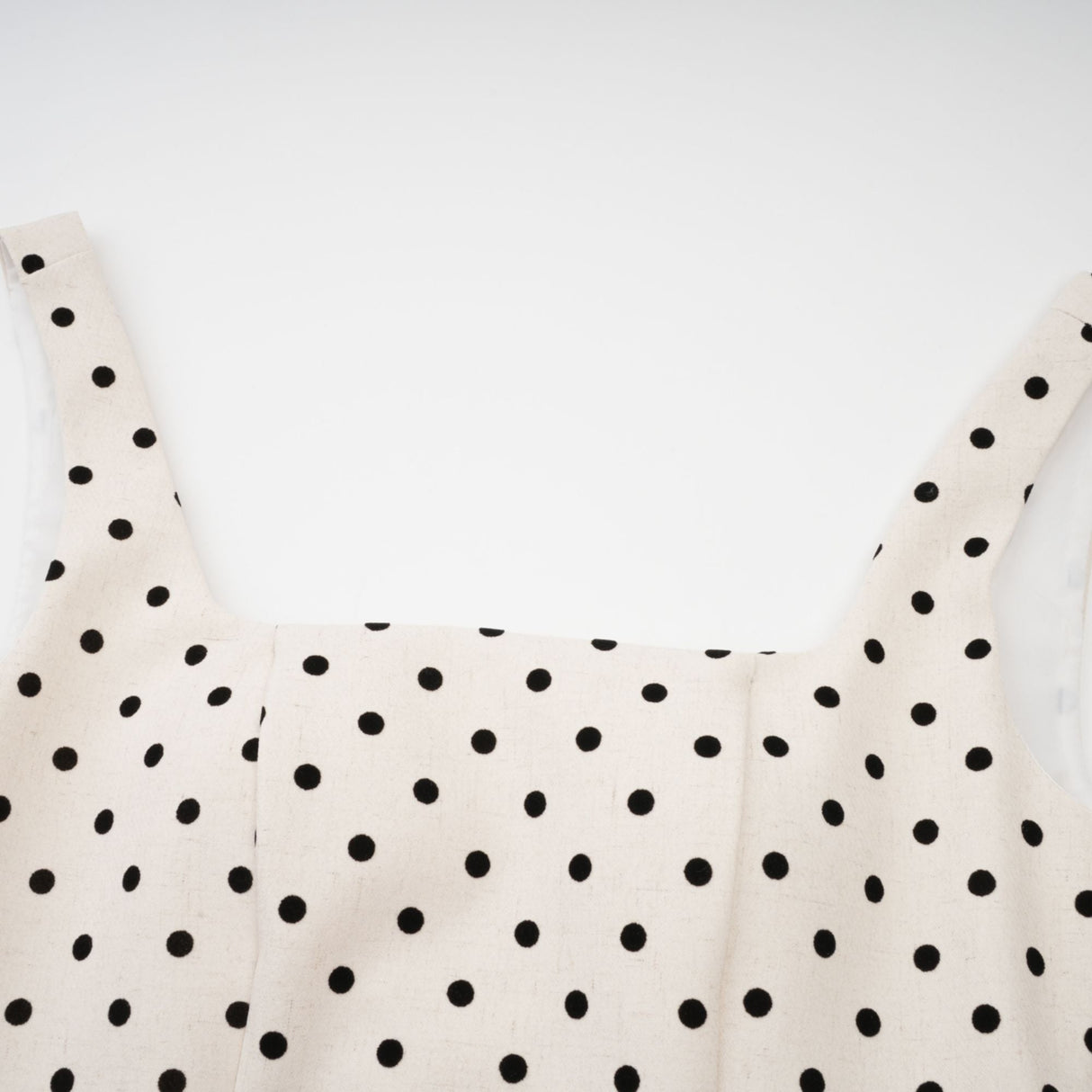 Aurohaya Geneviève neutrals polka-dot puff mini dress