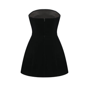Aurohaya Sandrine crystal-embellished velvet mini dress
