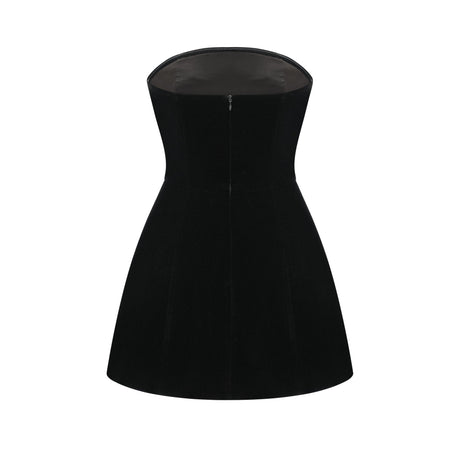 Aurohaya Sandrine crystal-embellished velvet mini dress