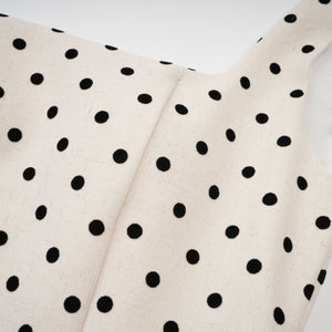 Aurohaya Geneviève neutrals polka-dot puff mini dress
