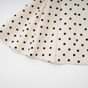 Aurohaya Geneviève neutrals polka-dot puff mini dress