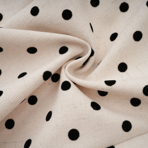 Aurohaya Geneviève neutrals polka-dot puff mini dress