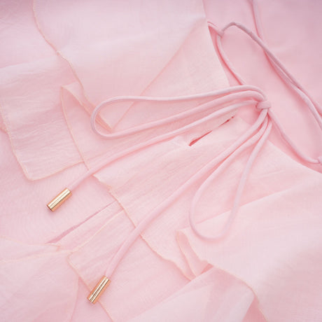 Aurohaya Lucie Pink Tiered Ruffled Mini Dress