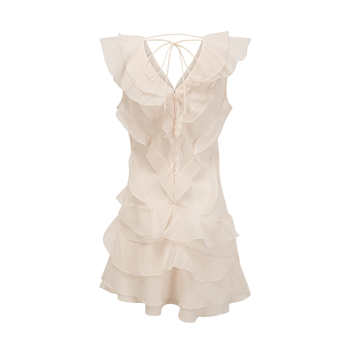 Aurohaya Hélène faux-flower layered ruffled mini dress