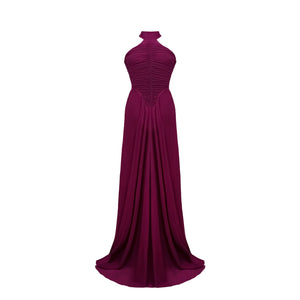 Aurohaya Kerstin Purple Ruched Maxi Dress