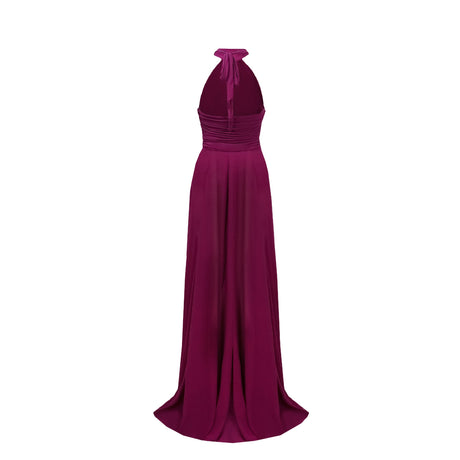 Aurohaya Kerstin Purple Ruched Maxi Dress
