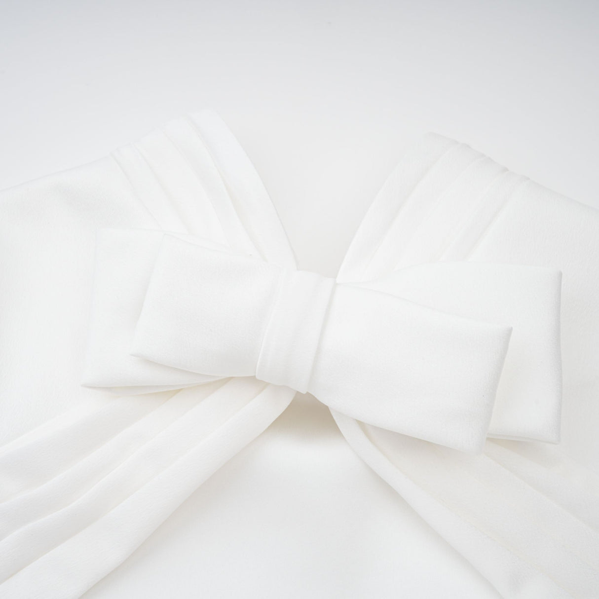Aurohaya Camille White Statement Bow Mermaid Maxi Dress