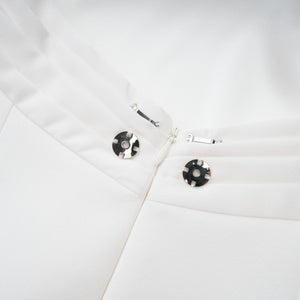 Aurohaya Camille White Statement Bow Mermaid Maxi Dress