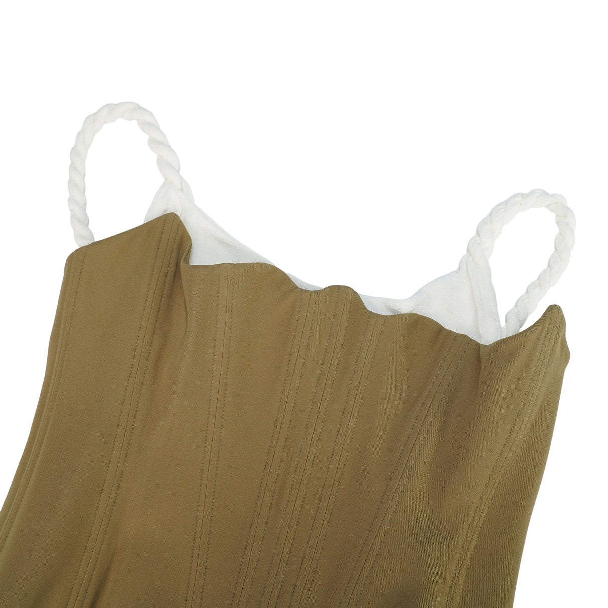 Aurohaya Yasmine Brown Bustier Panel Mini Dress