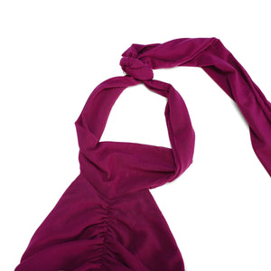 Aurohaya Kerstin Purple Ruched Maxi Dress